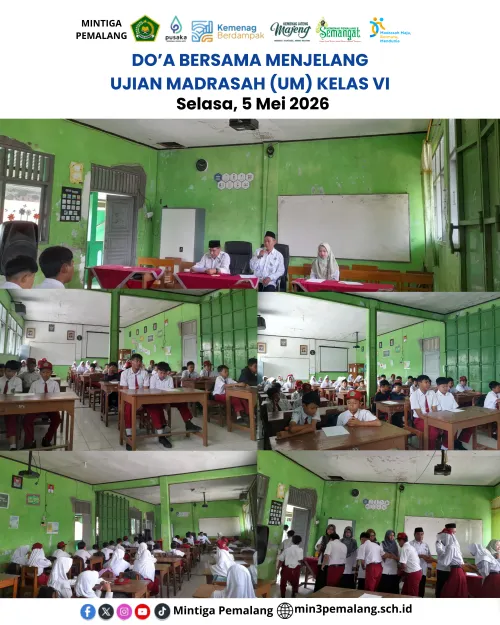 Do’a bersama keluarga besar MIN 3 Pemalang menjelang Ujian Madrasah