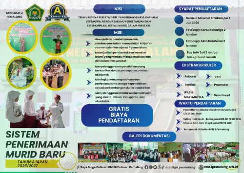 SPMB MIN 3 PEMALANG TAHUN AJARAN 2026/2027