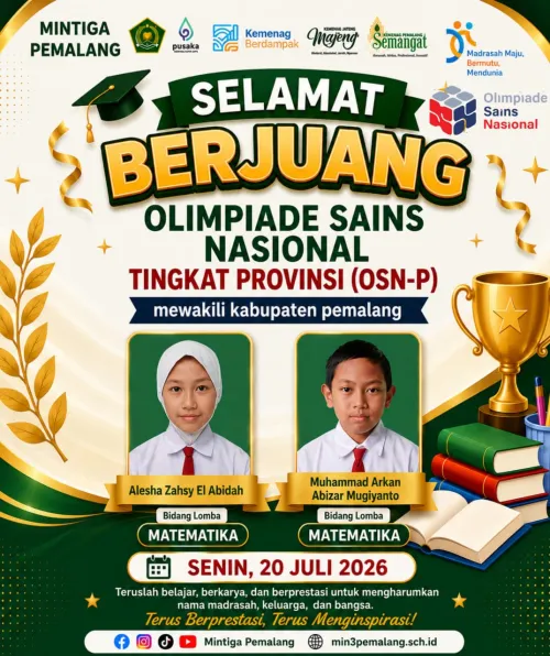 SELAMAT BERJUANG PADA OLIMPIADE SAINS NASIONAL (OSN-P) TAHUN 2026